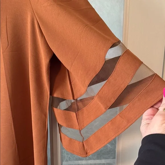 Brown Blouse with Bell Sleeves - Picture 2 of 5